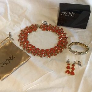 Cache necklace and earrings